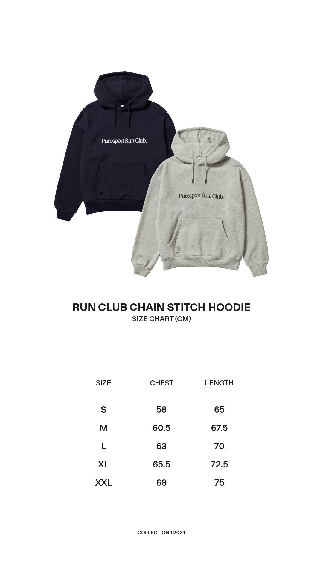 Run Club Chain Stitch Hoodie - Navy