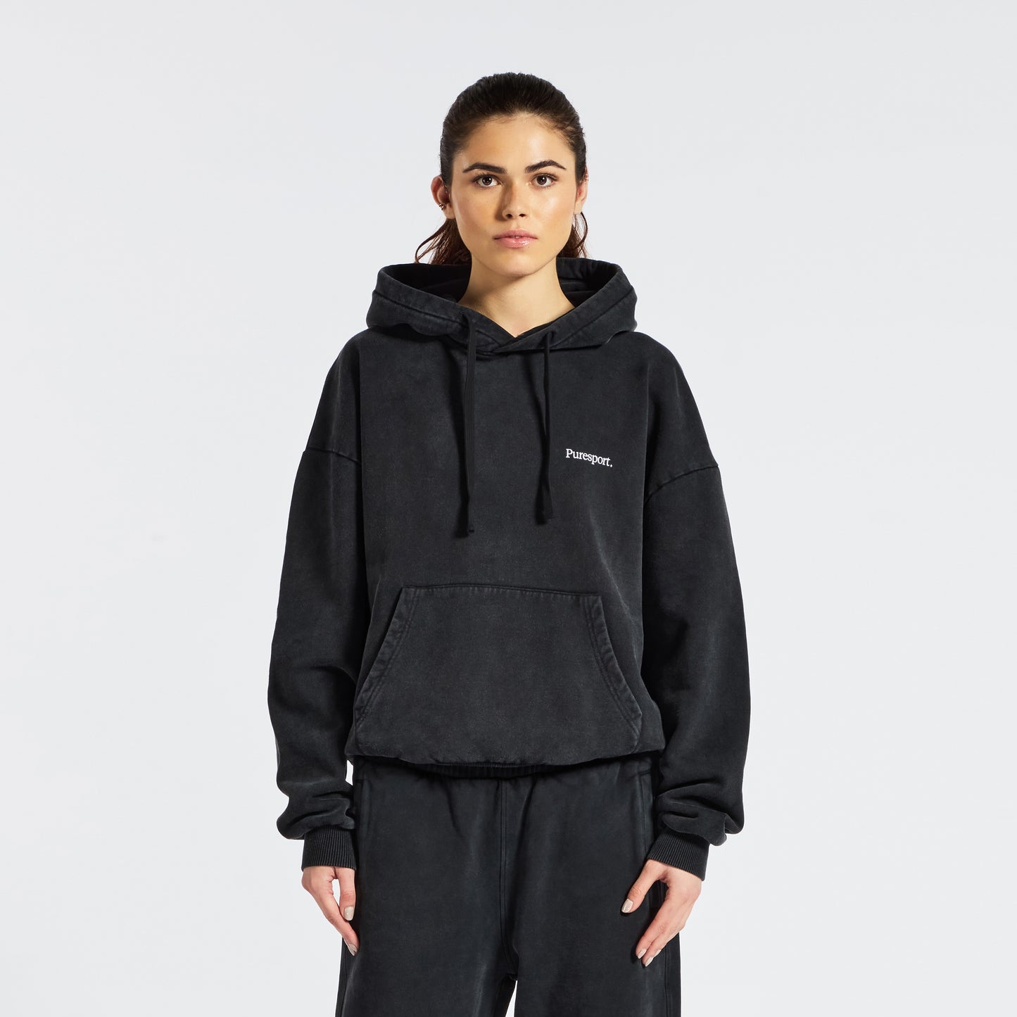 For the Long Run Hoodie - Washed Black